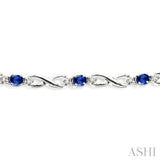 OVAL SHAPE GEMSTONE & DIAMOND BRACELET