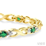 OVAL SHAPE GEMSTONE & DIAMOND BRACELET