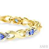 OVAL SHAPE GEMSTONE & DIAMOND BRACELET