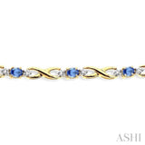 OVAL SHAPE GEMSTONE & DIAMOND BRACELET
