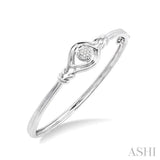 SILVER LOVE KNOT DIAMOND BANGLE