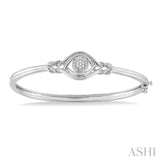 SILVER LOVE KNOT DIAMOND BANGLE