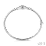 SILVER LOVE KNOT DIAMOND BANGLE