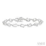 SILVER HEART SHAPE DIAMOND BRACELET