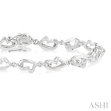 SILVER HEART SHAPE DIAMOND BRACELET