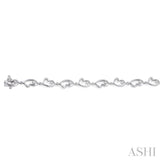 SILVER HEART SHAPE DIAMOND BRACELET