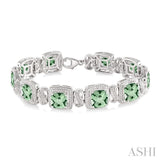 SILVER GEMSTONE & DIAMOND BRACELET
