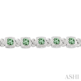 SILVER GEMSTONE & DIAMOND BRACELET