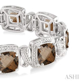 SILVER GEMSTONE & DIAMOND BRACELET