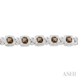 SILVER GEMSTONE & DIAMOND BRACELET
