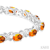 OVAL SHAPE SILVER GEMSTONE & DIAMOND BRACELET