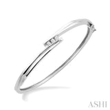 SILVER CHANNEL DIAMOND BANGLE