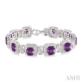 SILVER GEMSTONE & DIAMOND BRACELET