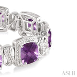 SILVER GEMSTONE & DIAMOND BRACELET