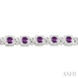 SILVER GEMSTONE & DIAMOND BRACELET