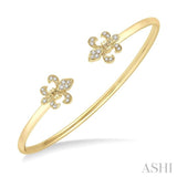 FLEUR DE LIS SHAPE DIAMOND OPEN CUFF BANGLE