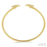 FLEUR DE LIS SHAPE DIAMOND OPEN CUFF BANGLE