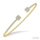 Cushion Shape Stackable Diamond Open Cuff Bangle