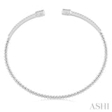 Cushion Shape Stackable Diamond Open Cuff Bangle