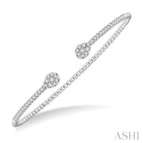 Stackable Pear Shape Diamond Open Cuff Bangle