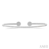 Round Shape Stackable Diamond Open Cuff Bangle