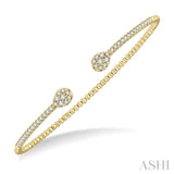 Stackable Pear Shape Diamond Open Cuff Bangle