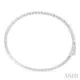 Silver Puffed Heart Shape Diamond Bangle