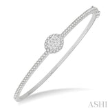 Stackable Oval Shape Halo Lovebright Essential Diamond Bangle