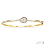 Stackable Pear Shape Halo Lovebright Essential Diamond Bangle