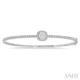 Stackable Cushion Shape Halo Lovebright Essential Diamond Bangle