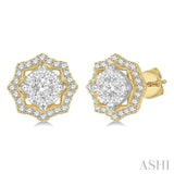 FLOWER SHAPE LOVEBRIGHT DIAMOND EARRINGS