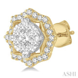 FLOWER SHAPE LOVEBRIGHT DIAMOND EARRINGS
