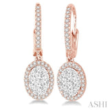 OVAL SHAPE LOVEBRIGHT DIAMOND EARRINGS