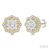 FLOWER SHAPE LOVEBRIGHT DIAMOND EARRINGS