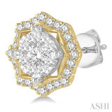 FLOWER SHAPE LOVEBRIGHT DIAMOND EARRINGS