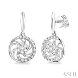 FLOWER SHAPE DIAMOND EARRINGS