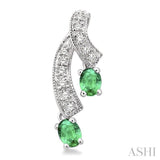 OVAL SHAPE GEMSTONE & DIAMOND EARRINGS