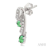 OVAL SHAPE GEMSTONE & DIAMOND EARRINGS