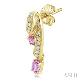OVAL SHAPE GEMSTONE & DIAMOND EARRINGS