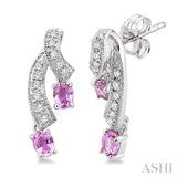 OVAL SHAPE GEMSTONE & DIAMOND EARRINGS