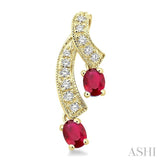 OVAL SHAPE GEMSTONE & DIAMOND EARRINGS