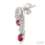 OVAL SHAPE GEMSTONE & DIAMOND EARRINGS