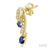 OVAL SHAPE GEMSTONE & DIAMOND EARRINGS