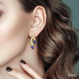 OVAL SHAPE GEMSTONE & DIAMOND EARRINGS