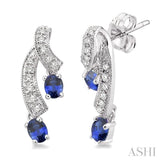 OVAL SHAPE GEMSTONE & DIAMOND EARRINGS