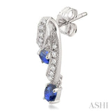 OVAL SHAPE GEMSTONE & DIAMOND EARRINGS