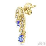 OVAL SHAPE GEMSTONE & DIAMOND EARRINGS