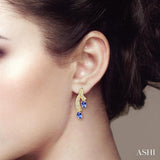 OVAL SHAPE GEMSTONE & DIAMOND EARRINGS