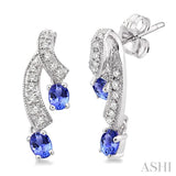 OVAL SHAPE GEMSTONE & DIAMOND EARRINGS
