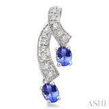 OVAL SHAPE GEMSTONE & DIAMOND EARRINGS